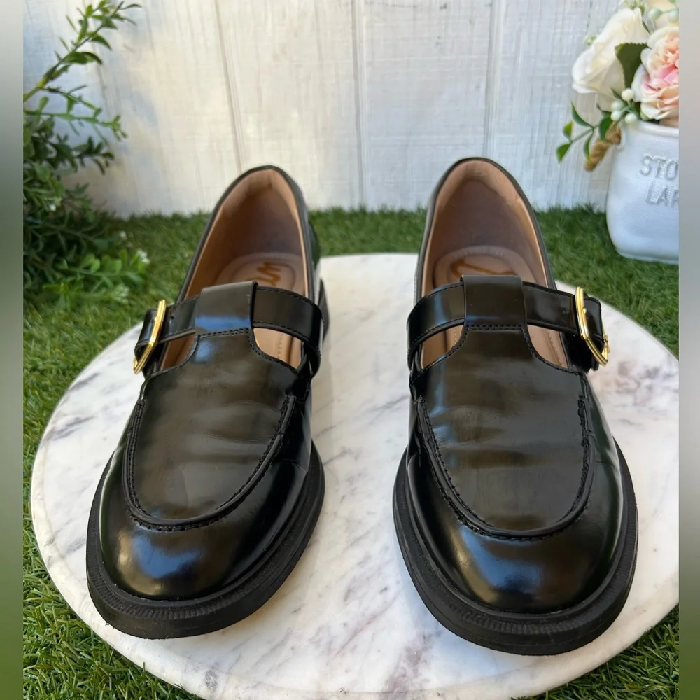Sam Edelman
Elaina T-Strap Buckle Loafer Black Leather women Sz 8.5 gently used - Picture 14 of 16
